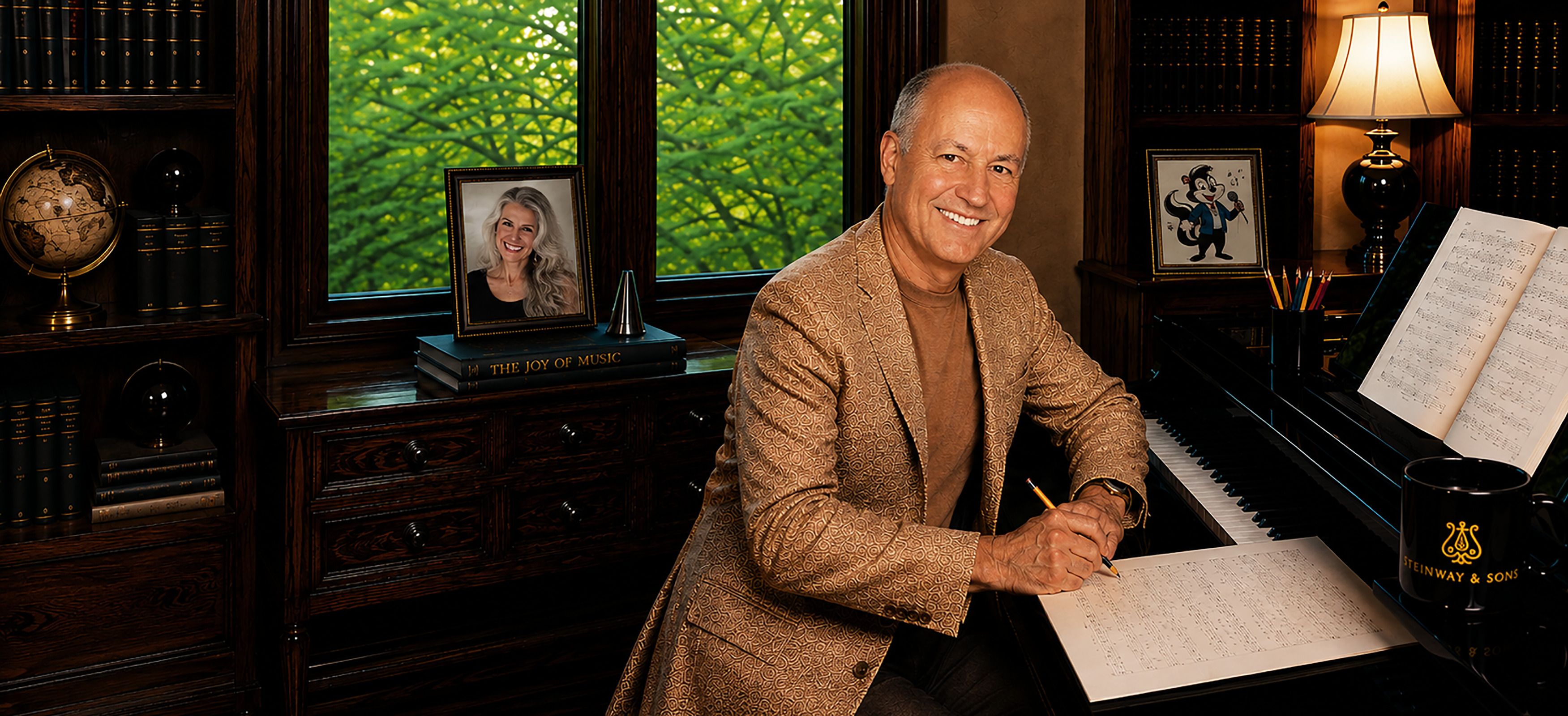 Dean D. Brubaker at the piano